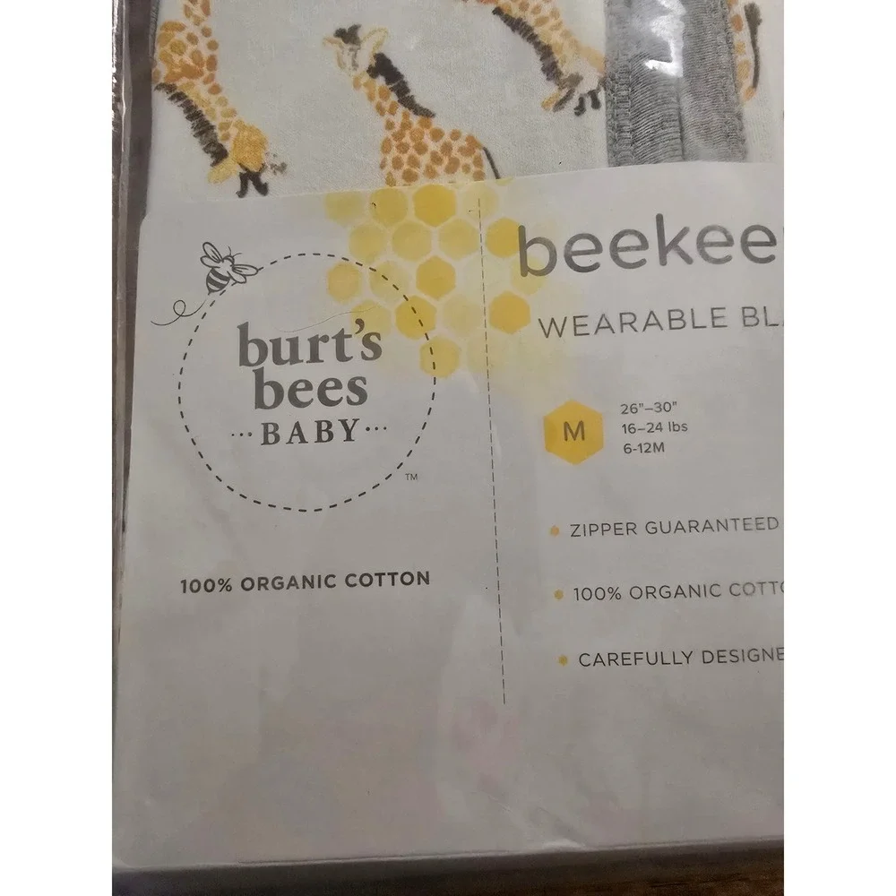 Burts Bees Baby Beekeeper Wearable Blanket Organic Cotton Giraffe Size M